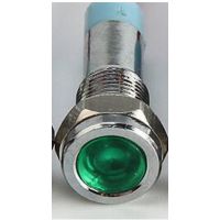 Voyant chromé LED Vert 6v