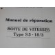 Renault Master et Utilitaire - 1981 Boite vitesse S5 18/3 - Manuel reparation