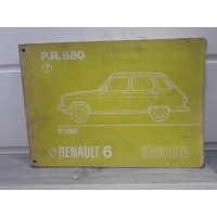 Renault R6 R1180 -1974- Catalogue pieces PR880 7eme edition