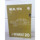 Renault R20 -1975- Manuel de reparation Atelier MR174 1ere edition