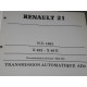 Renault R21 - Manuel reparation Transmission Automatique AD4 - MR291 - NT1661