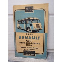 Renault Cars 215 D-1/2/3/4 avec Moteur 4C - 1947 - Notice Entretien NE574