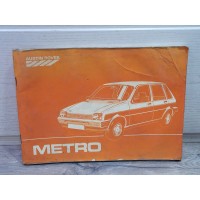 Austin Mini Metro - 1981 - Additif Manuel Utilisation et Entretien