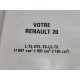 Renault R30 TS TX TD - 1981 - Manuel et additif Notice Conduite et entretien NE439