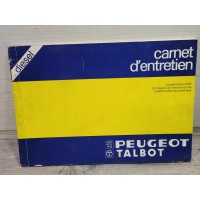 Peugeot Talbot Essence - Carnet Entretien Vierge 1983 - DAV3052