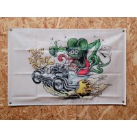 Drapeau "Rat Fink Dragster" Vintage 60x90cm - Idéal Déco Garage Loft ou autre