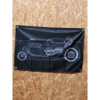 Drapeau "Hotwheels" Vintage 60x90cm - Idéal Déco Garage Loft ou autre