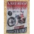 Drapeau "Last Stop Motorcycles"  Vintage 60x90cm - Idéal Déco Garage Loft ou autre