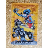 Drapeau "Rat Fink N°6" Vintage 60x90cm - Idéal Déco Garage Loft ou autre