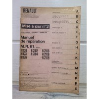 Renault R4 -1972- Mise a jour N°3 du Manuel de reparation MR61-4eme edition