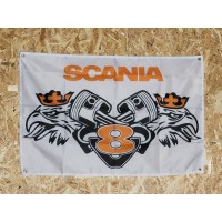 Drapeau "SCANIA V8"  Vintage 60x90cm - Idéal Déco Garage Loft ou autre