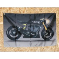 Drapeau "Moto NORTON" Vintage 60x90cm - Idéal Déco Garage Loft ou autre