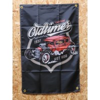 Drapeau "Custom Oldtimer"  Vintage 60x90cm - Idéal Déco Garage Loft ou autre