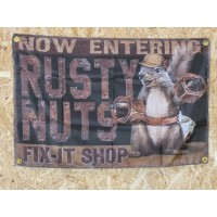 Drapeau "Rusty Nuts" Vintage 60x90cm - Idéal Déco Garage Loft ou autre