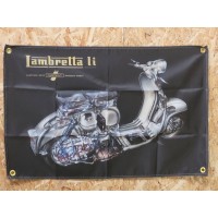 Drapeau "Lambretta li" Vintage 60x90cm - Idéal Déco Garage Loft ou autre