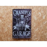 Drapeau "Grandpa's Garage" Vintage 60x90cm - Idéal Déco Garage Loft ou autre