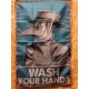 Drapeau "Wash Your Hands" Vintage 60x90cm - Idéal Déco Garage Loft ou autre