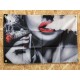 Drapeau "Femme qui fume" Vintage 60x90cm - Idéal Déco Garage Loft ou autre