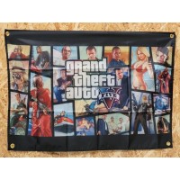 Drapeau "GTA Grand Theft Auto" Vintage 60x90cm - Idéal Déco Garage Loft ou autre