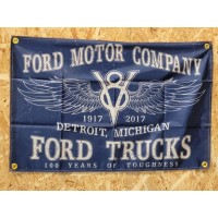 Drapeau "Ford V8 Truck" Vintage 60x90cm - Idéal Déco Garage Loft ou autre