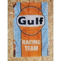 Drapeau "Gulf Racing Team" Vintage 60x90cm - Idéal Déco Garage Loft ou autre