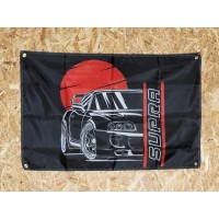 Drapeau "Toyota Supra" Vintage 60x90cm - Idéal Déco Garage Loft ou autre