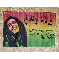 Drapeau "Bob Marley" Vintage 60x90cm - Idéal Déco cuisine Loft ou autre