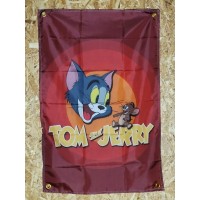 Drapeau "Tom et Jerry" Vintage 60x90cm - Idéal Déco Garage Loft ou autre